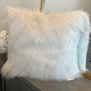 Pottery Barn Teen Faux Fur Mongolian Pillow Cover and Pillow Insert